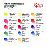 Rosa Gallery Artists' Watercolours Botanical Set (14 Whole Pans)