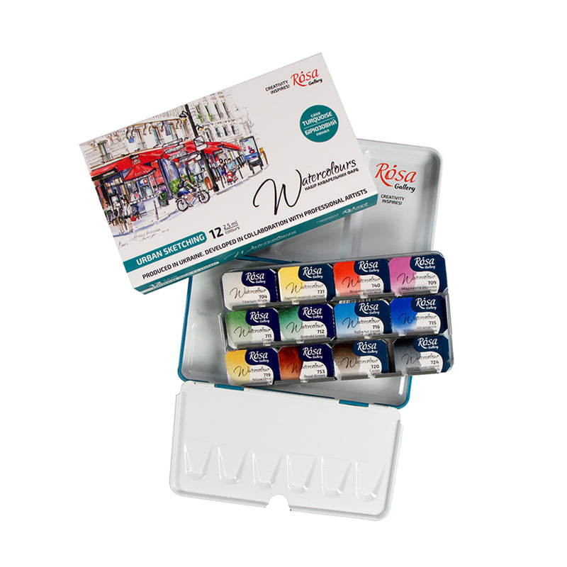 Rosa Gallery Artists' Watercolours Urban Set (12 Whole Pans)
