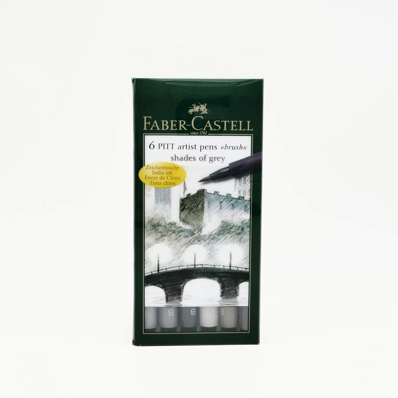 Faber Castell PITT Brush Pen Set Grey 6