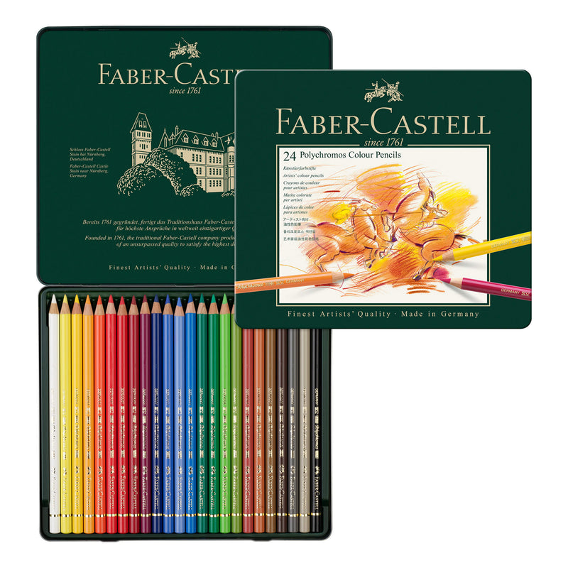 Faber Castell Polychromos Colour Pencils tin of 24