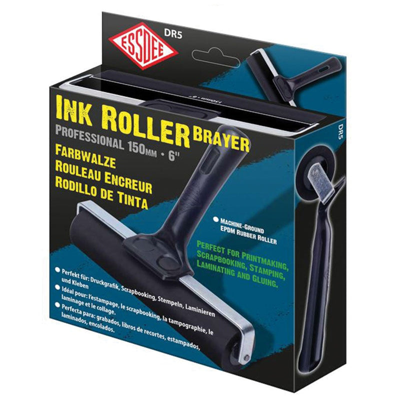 Medium-Hard Rubber Professional Ink Roller (Black Handle)