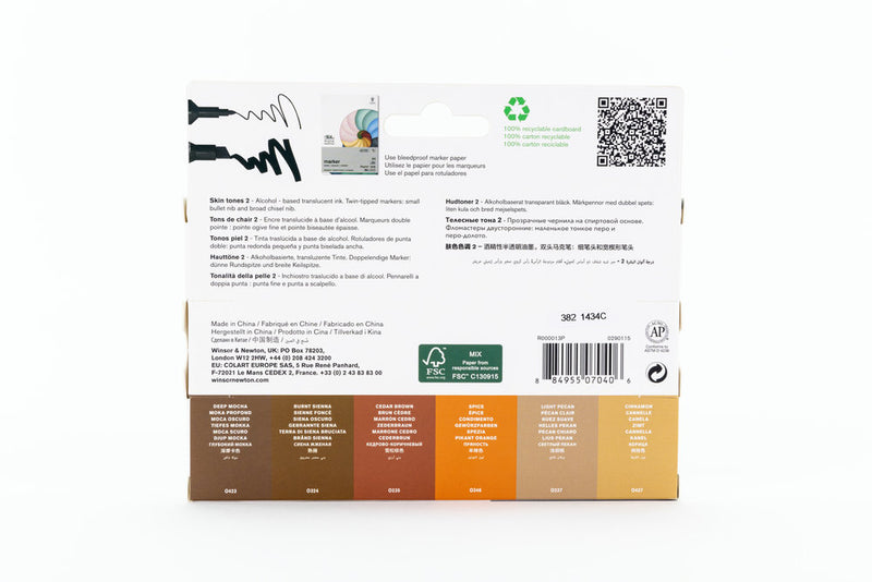Winsor & Newton Promarker Skin Tones - Set 2 (6 Pens)