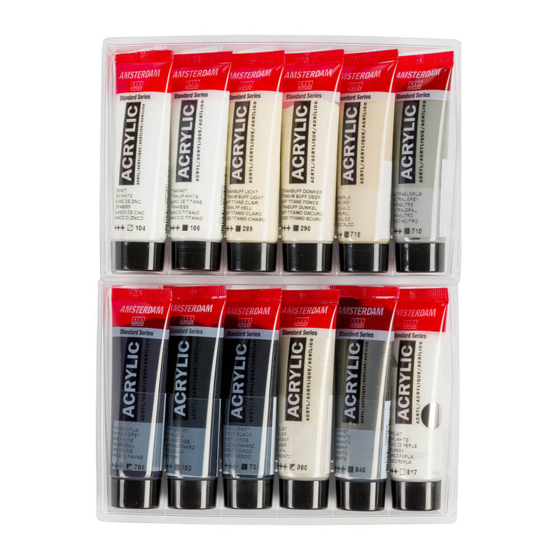 Amsterdam Acrylic Grey Set 12 x 20ml