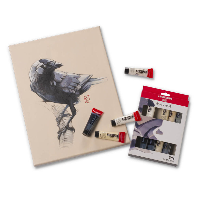 Amsterdam Acrylic Grey Set 12 x 20ml