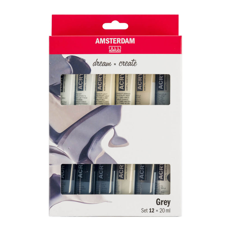 Amsterdam Acrylic Grey Set 12 x 20ml