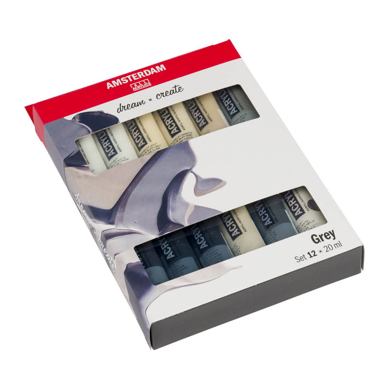 Amsterdam Acrylic Grey Set 12 x 20ml