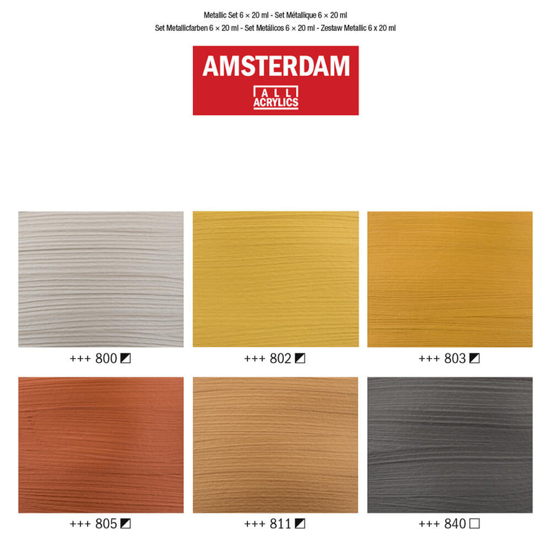 Amsterdam Acrylic Metallic Set 6 x 20ml