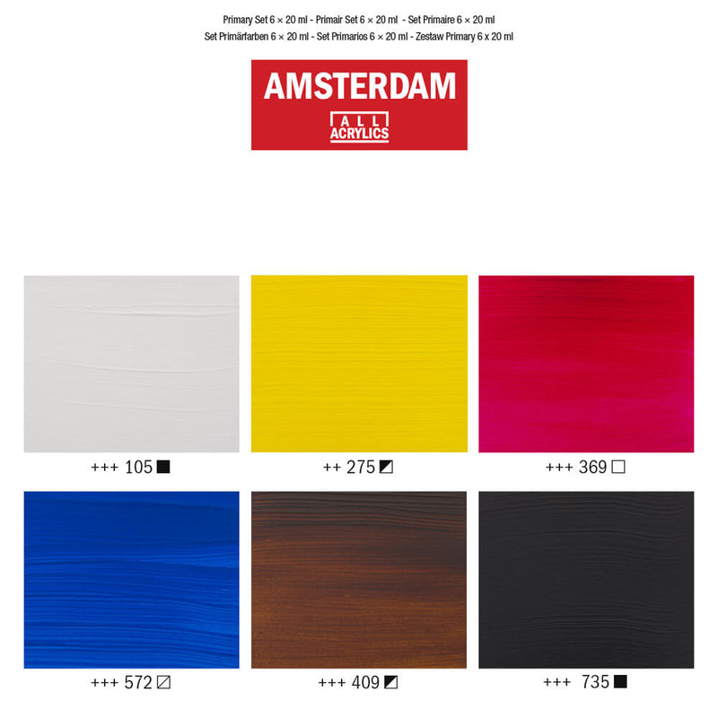 Amsterdam Acrylic Primary Set 6 x 20ml