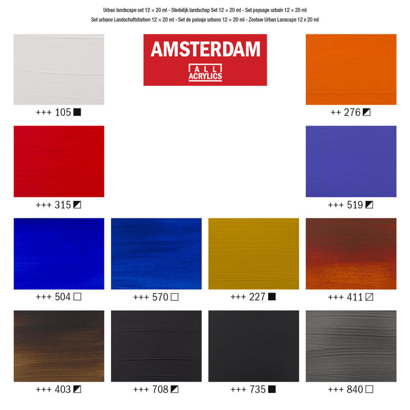 Amsterdam Acrylic Urban Set 12 x 20ml