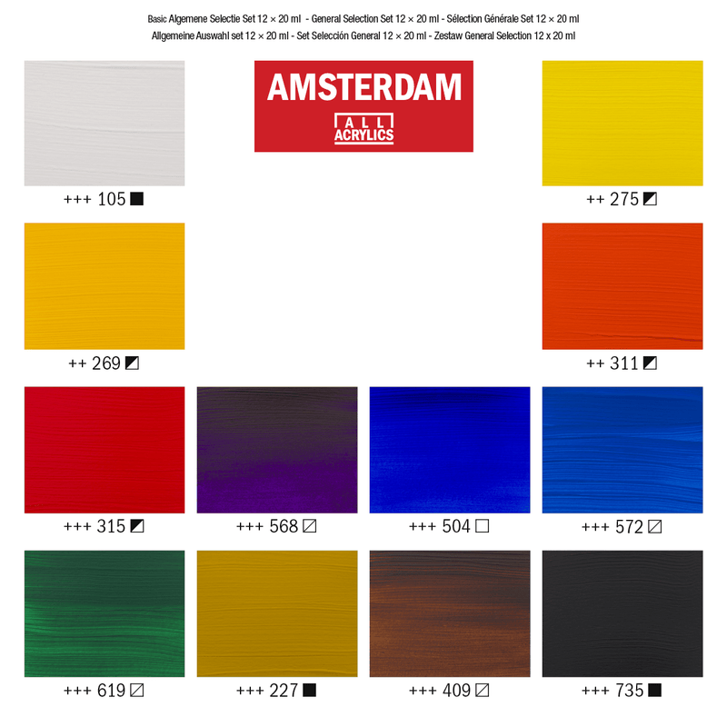 Amsterdam Acrylic - General Set (12 x 20ml)