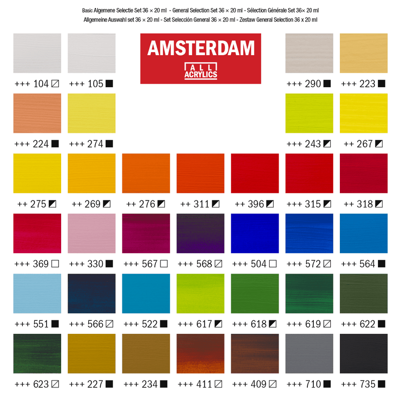 Amsterdam Acrylic General Set (36 x 20ml)