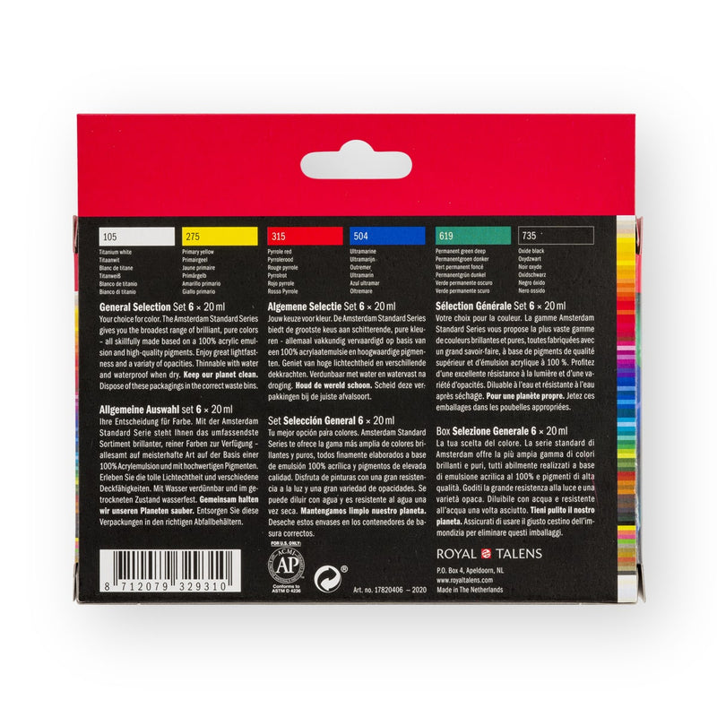 Amsterdam Acrylic - General Set (6 x 20ml)