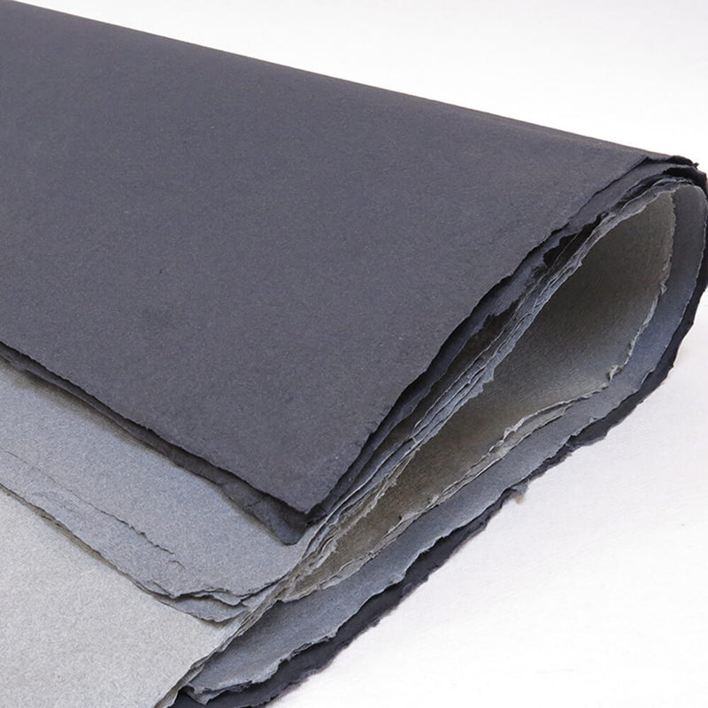 Khadi Handmade Black and Grey Cotton Rag Paper (56x76cm) Single Sheets