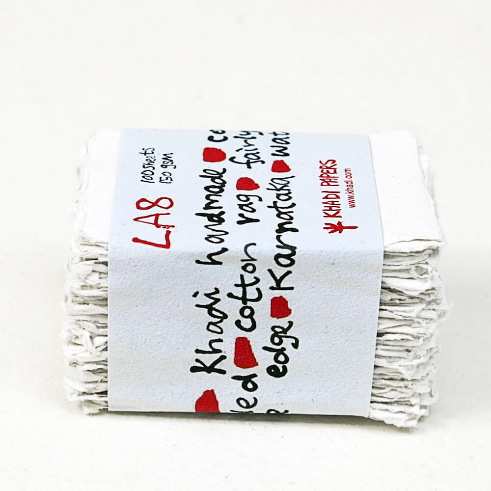 Khadi Handmade White Cotton Rag Paper Packs – Details Art Materials
