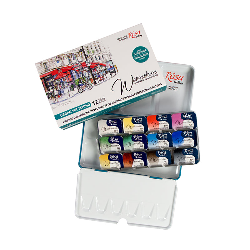 ROSA Gallery Artists' Watercolours Urban Set (12 Whole Pans)