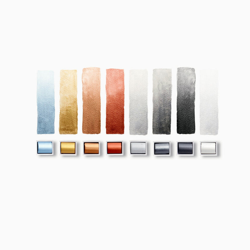Winsor & Newton Cotman Metallic Half Pan Set