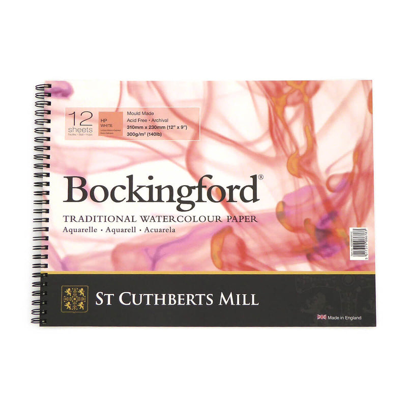 Bockingford Spiral Bound Watercolour Paper Pads (300gsm/140lb) - Hot Pressed