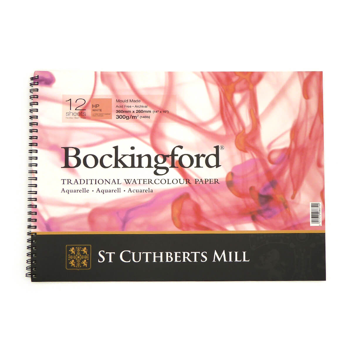 Bockingford Aquarellblock 300gsm - 12x9 Zoll (310x230mm), NOT, Spiraliert