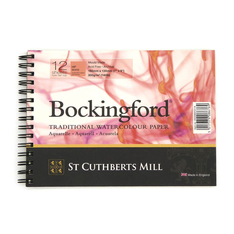 Bockingford Spiral Bound Watercolour Paper Pads (300gsm/140lb) - Hot Pressed