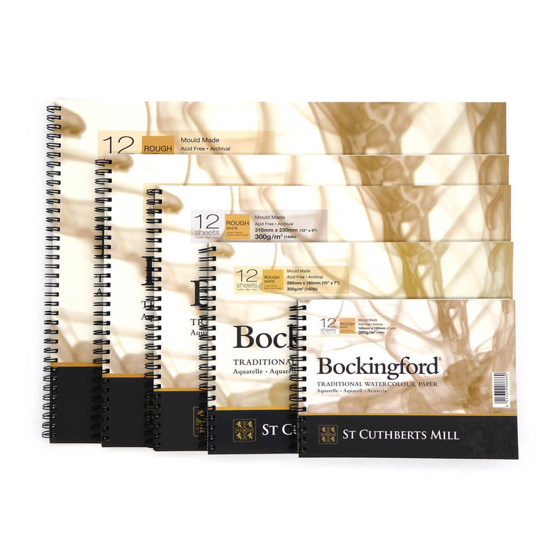 Bockingford Spiral Bound Watercolour Paper Pads (300gsm/140lb) - Rough