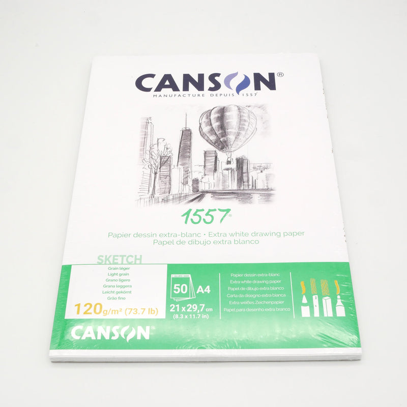 Canson 1557 180gsm A5, A4, A3 sketching drawing paper pad book spiral or  gummed