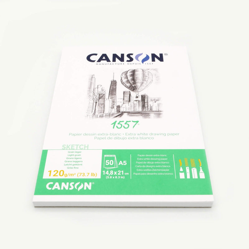 Canson 1557 A3 Sketch Paper - 30 Sheet Pack Extra White 120gsm Light Grain Drawing Paper
