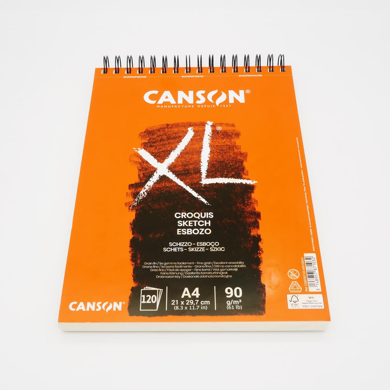 Canson XL Sketch Pads - A5 Size, 60 Sheets, Lightly Grained Cream Paper For All Drawing Techniques