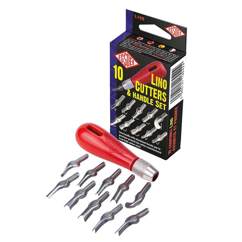 Lino Cutters & Handle Set (10 Cutters - Styles 1-10)