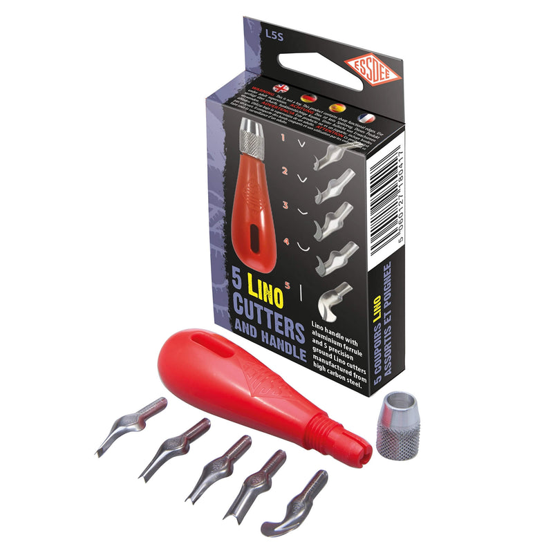 Lino Cutters & Handle Set (5 Cutters - Styles 1-5)