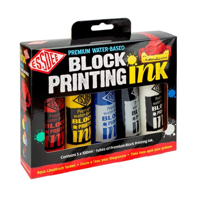 Primary Colours Block Printing Ink (Pack of 5 x 100ml)