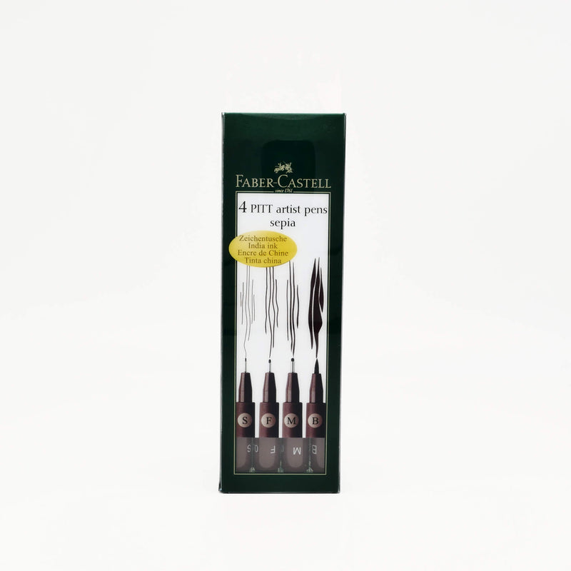 Faber Castell PITT Artist Pen Sepia Set 4