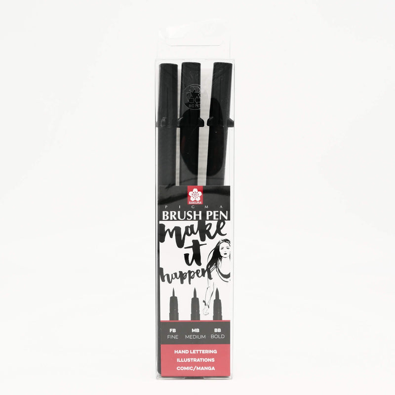 Sakura Pigma Brush Pen FB/MB/BB Set 3 Black