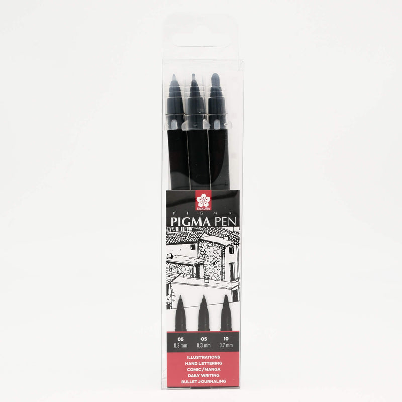 Sakura Pigma Illustration Hand Lettering 05/05/10  Pen Set 3 Black