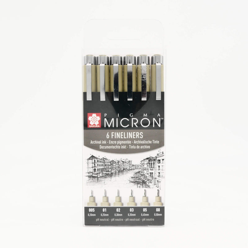 Sakura Pigma Micron Fineliner set 6