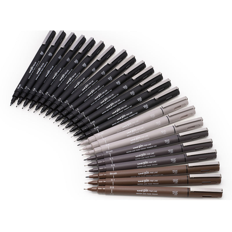 Uni Pin Fineliner - Fine Line Art Marker Set 0.4mm